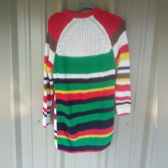 Women's Colorful Rainbow Chunky Cable Knit Crewneck Sweater Large LGBTQ PRIDE - Picture 4 of 4